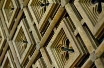 Wooden detailing near the pool