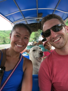 The boat ride at the end of our trek (note Noi passed out)